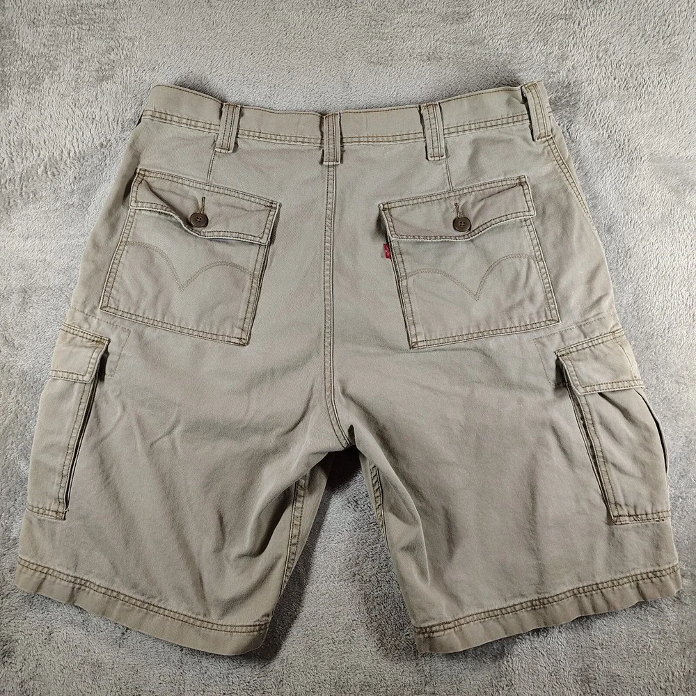 Levi's Mens Cargo‎ Shorts Size 38 Khaki Casual 100% Cotton 9.5